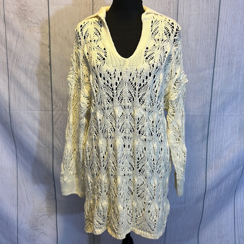 NEW Free People Elton Crochet Mini Dress Size XS - Picture 3 of 15